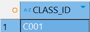 Table cell showing CLASS_ID with the value C001