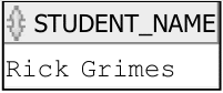 Table cell showing STUDENT_NAME with the value