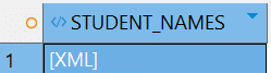 Table cell showing STUDENT_NAMES with the value XML