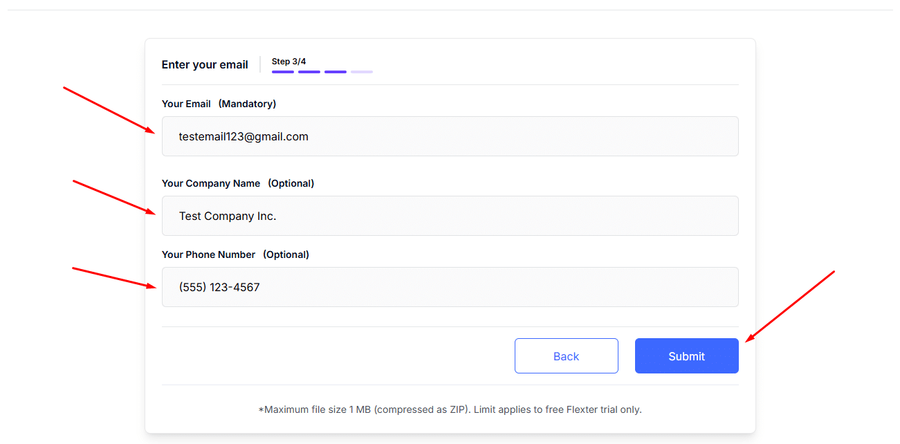 Email signup form showcasing user information fields for marketing leads