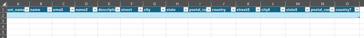 Spreadsheet layout for data entry and management tasks. Efficient organization and access.